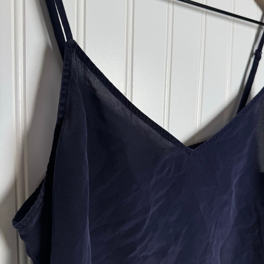 Boden 100% Silk Navy Blue Sheer Cami Tank Women’s Size 8 - Picture 3 of 10